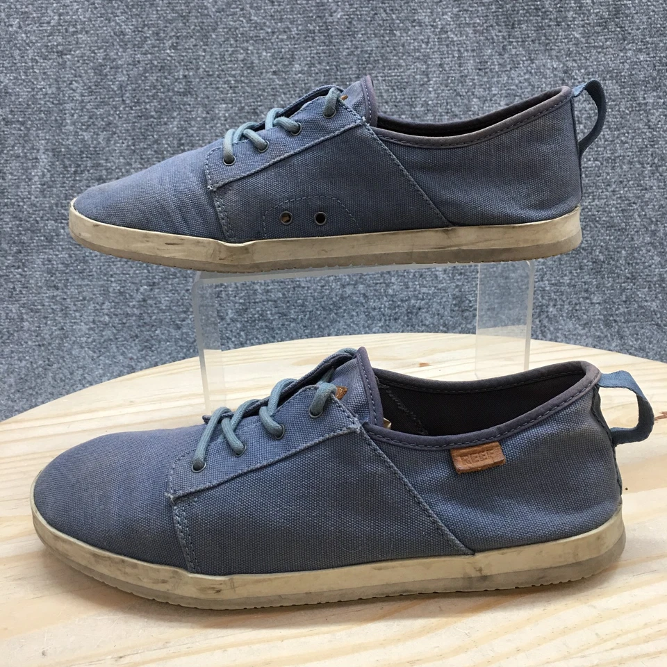 Reef Sneaker Mens 9 Blue Leucadian Trainers Laced Up Casual Comfort Canvas - Image 2 of 4