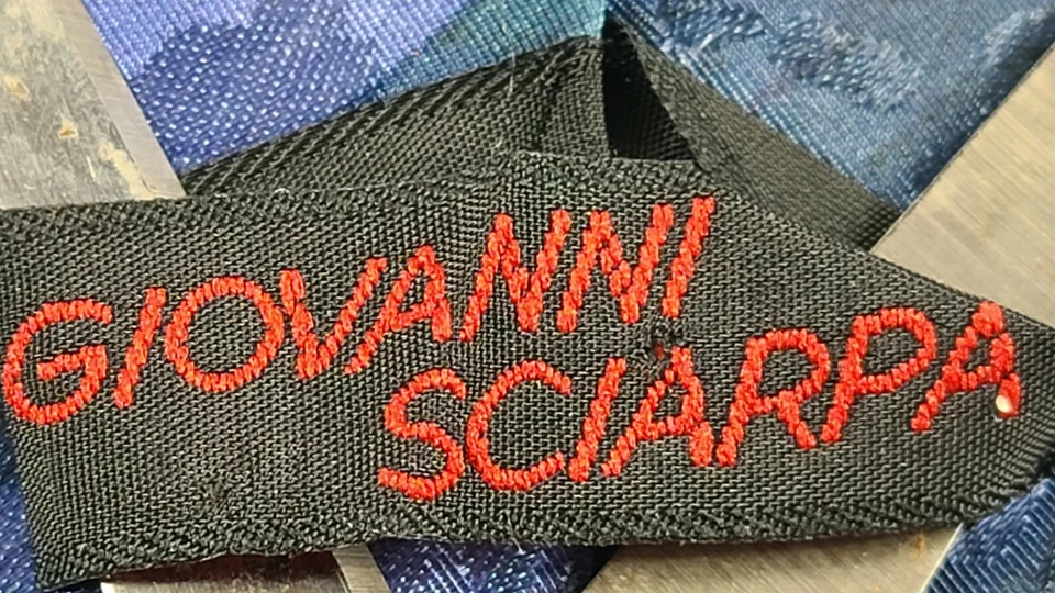 "Corbata Giovanni Sciarpa cuello seda abstracta púrpura verde azulado bronce 3""58""" Foto 2 de 2