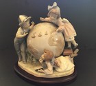 LLADRO Figurine #5847 The Voyage Columbus Children Exploring Globe Signed w/ Box — photo 1