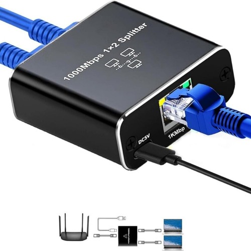 Ethernet Splitter 1 to 2/3/4 High Speed 1000Mbps Converter for Multiple Devices