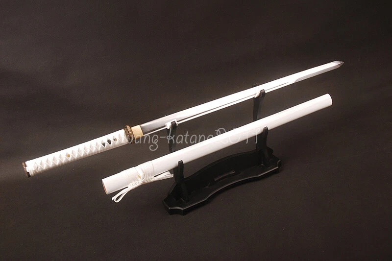 Espada recta funcional de doble filo ninja japonés Ninjato blanca de 40"" espiga completa Foto 2 de 4