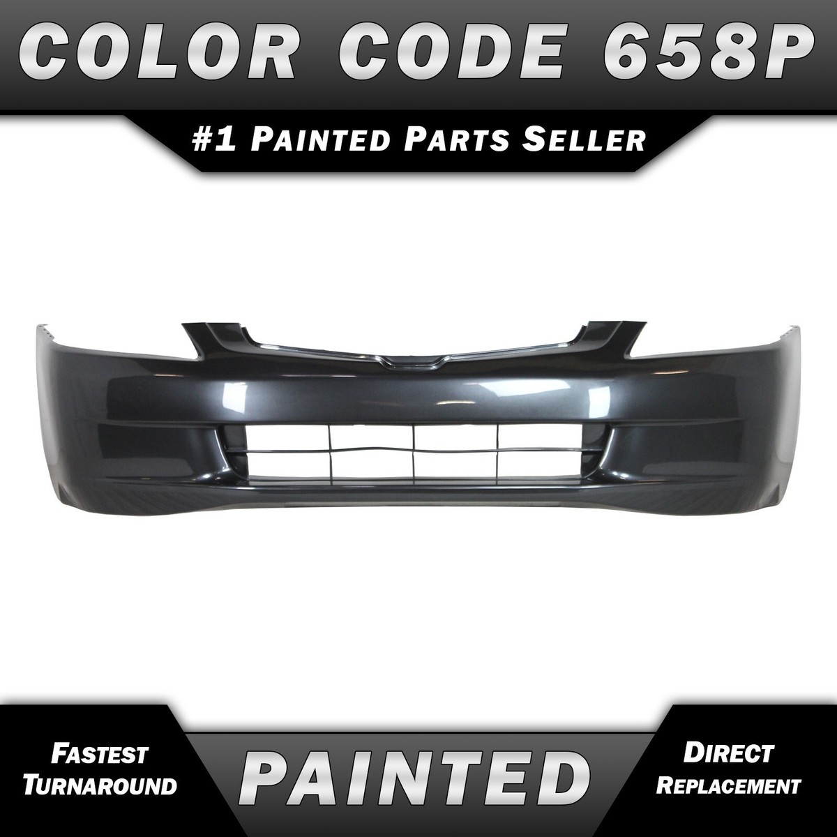 ホンダアコードブリキビンテージ NEW Painted *NH658P Graphite* Front Bumper Cover for 2003 2004