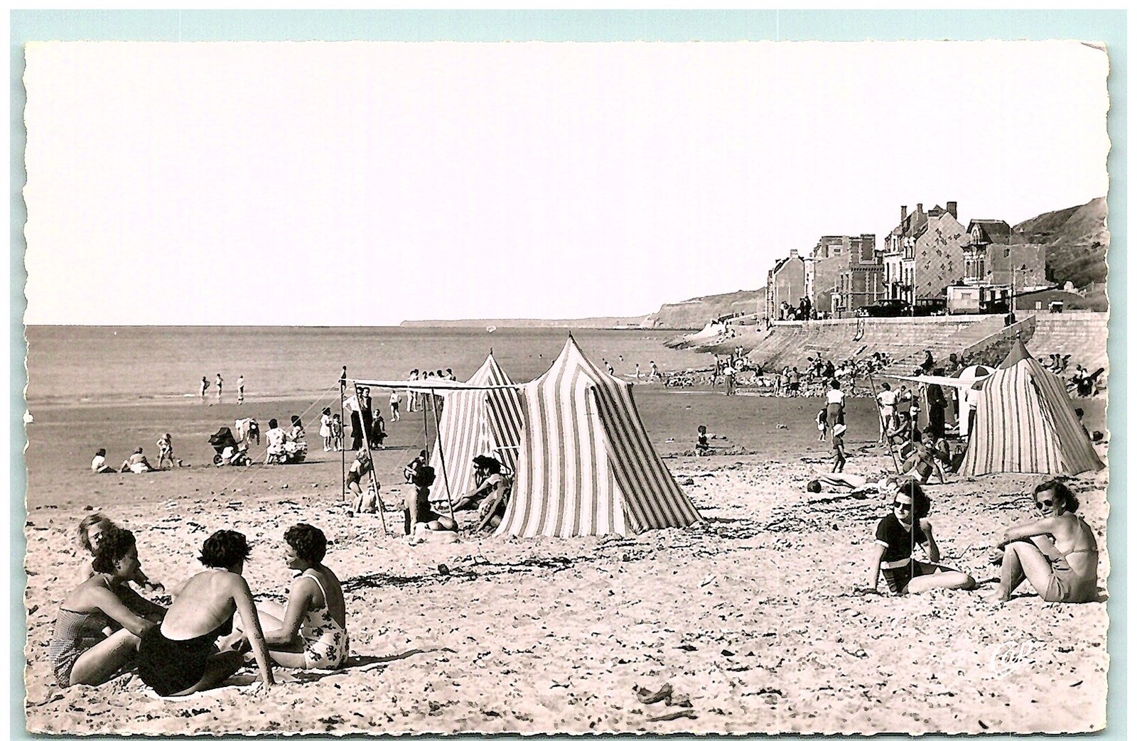 S03-0637, LA PLAGE, BOULOGNE SUR MER, *VITAGE REAL PHOTO POSTCARD