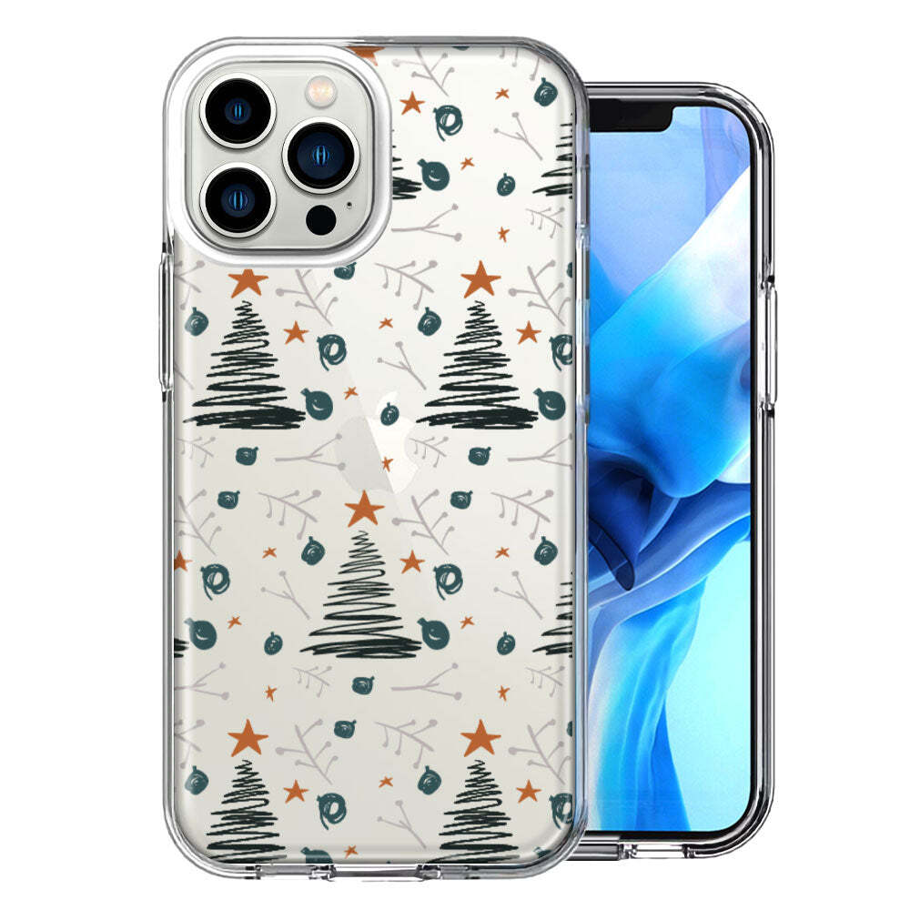 For Apple iPhone 14 Pro Christmas Tree Scribbles Case