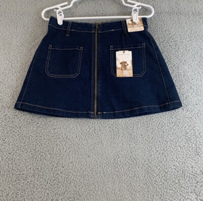 Alaïa Skater Pleated Denim-Blend Mini Skirt in Blue