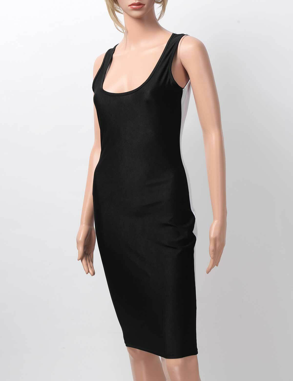 Women's See Through Mesh Bodycon Sleeveless Evening Party Cocktail Long