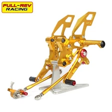FULL-REV For DUCATI 848 / 848 EVO CNC Adjustable Rearset Foot Pegs Footrests