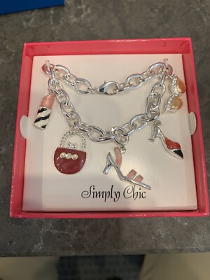 Simply Chic Charm Chain Bracelet Heel Lipstick Purse