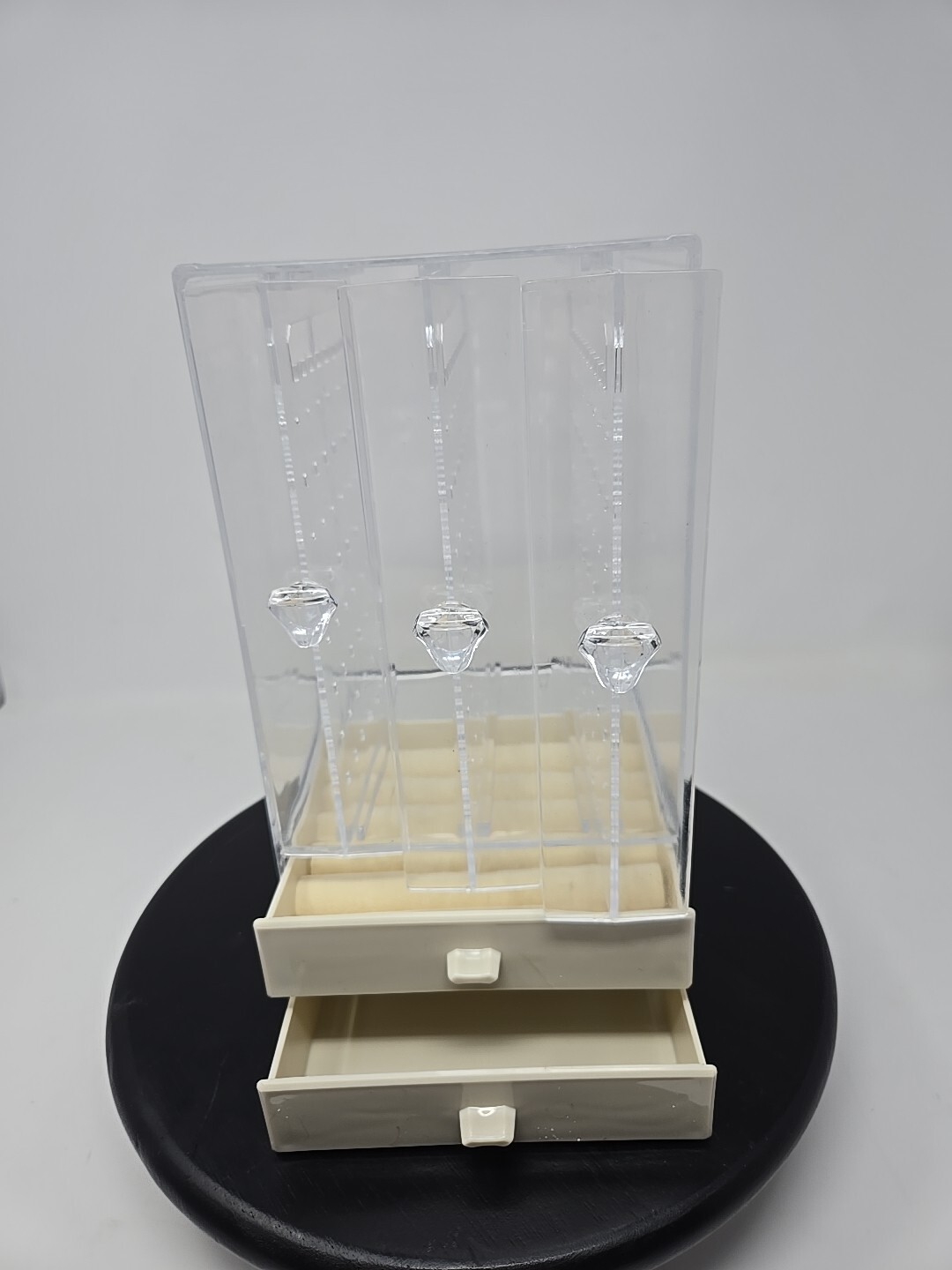Jewelry Organizer Box Clear Display Stand With Drawers For Earring  And Rings-image