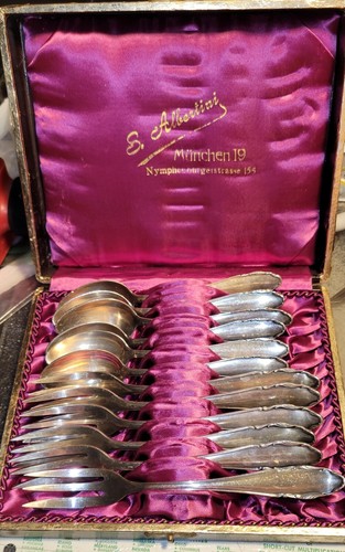 S. Albertini Deutschland WMF 90/18 Silberplatte 12-teiliges Wüstenbesteck Set.