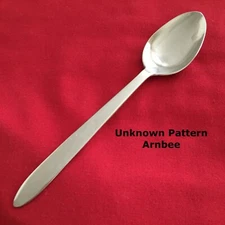 Arnbee Unknown Pattern Teaspoon 6" Plain Pointed Tip Stainless Steel Flatware