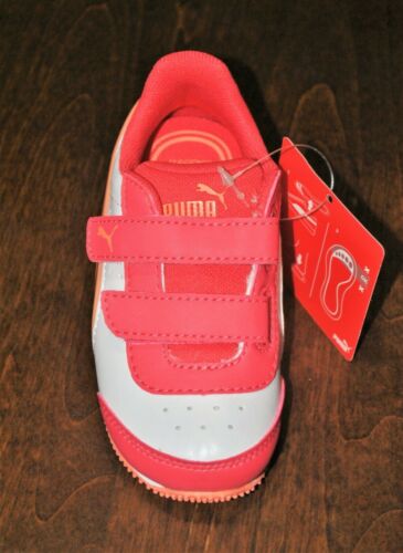 PUMA Girls' SpeedPower Pink Light-Up Hook & Loop Sneakers - Size 5 Toddler - Picture 2 of 5