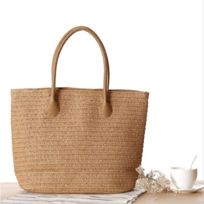 Womens Woven Straw Beach Bag Summer Casual Shopping Bag Large