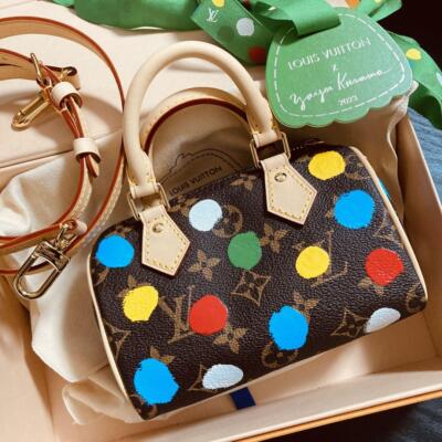 Louis Vuitton Yayoi Kusama Nano Speedy Handbag Shoulder Bag