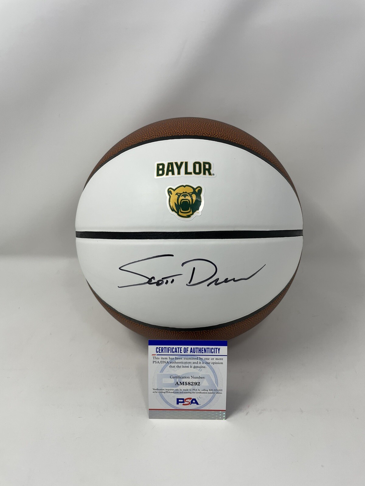 Scott Drew Autographed Signed Baylor Bears FULL SIZE BASKETBALL PSA/DNA COA CHAMP 