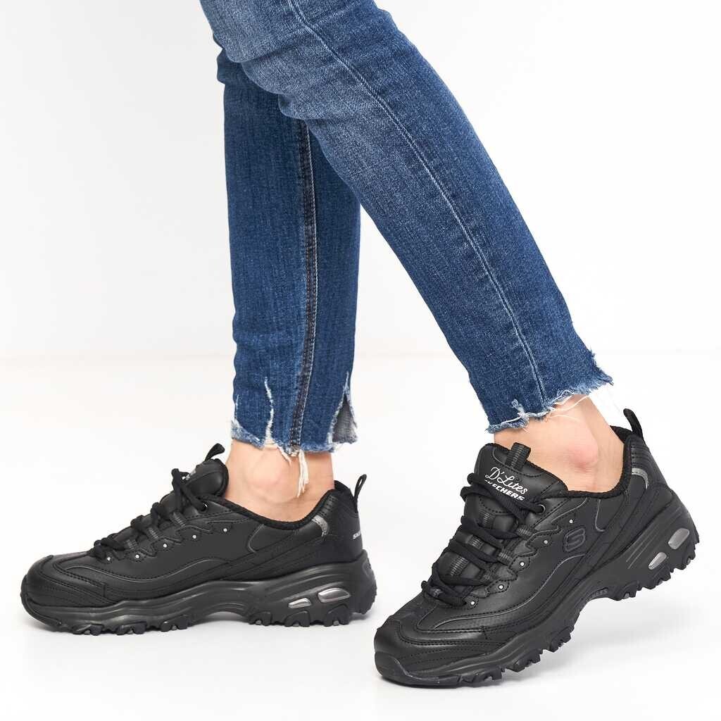Womens Skechers D'lites Fresh Start sneaker size US D black
