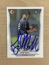 SAM MOLL COLORADO ROCKIES SIGNED AUTOGRAPHED 2014 BOWMAN CARD #BP39 W/COA