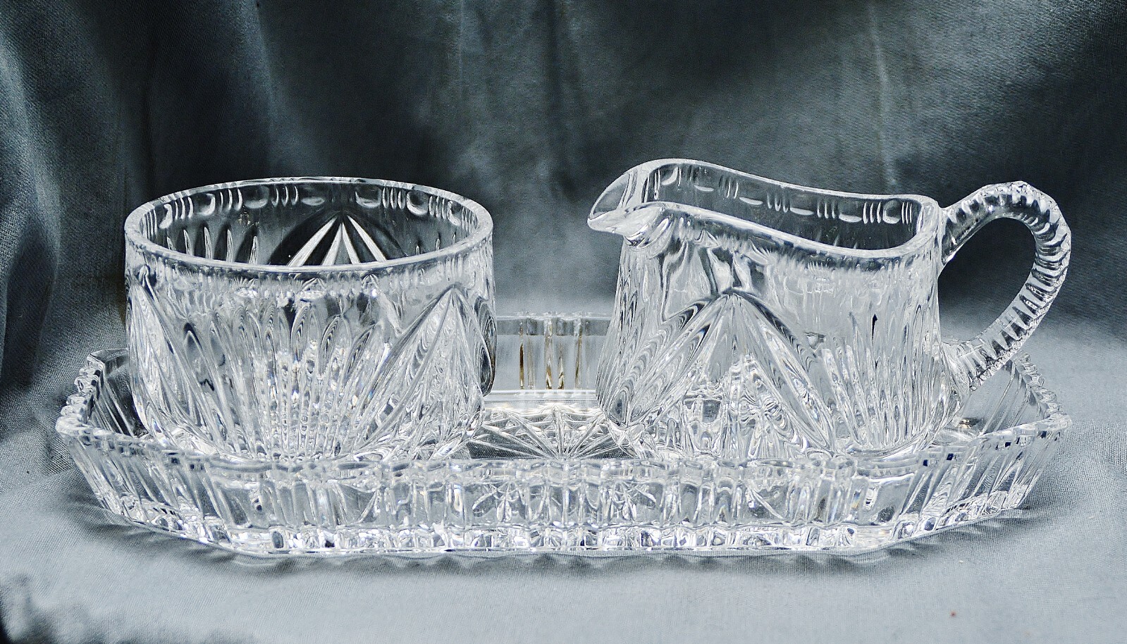 Juego De Azúcar Y Leche Con Bandeja, Cristal De Plomo