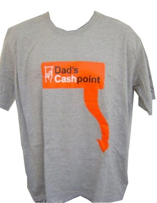Dad's Cash Point Neuheit Spruch grau T-Shirt in Take-Away Box lustige Geschenkidee neu