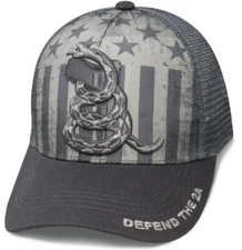 Don't Tread on Me Gadsden Flag Snake 2nd Amendment 2A Embroidered Ball Cap Hat