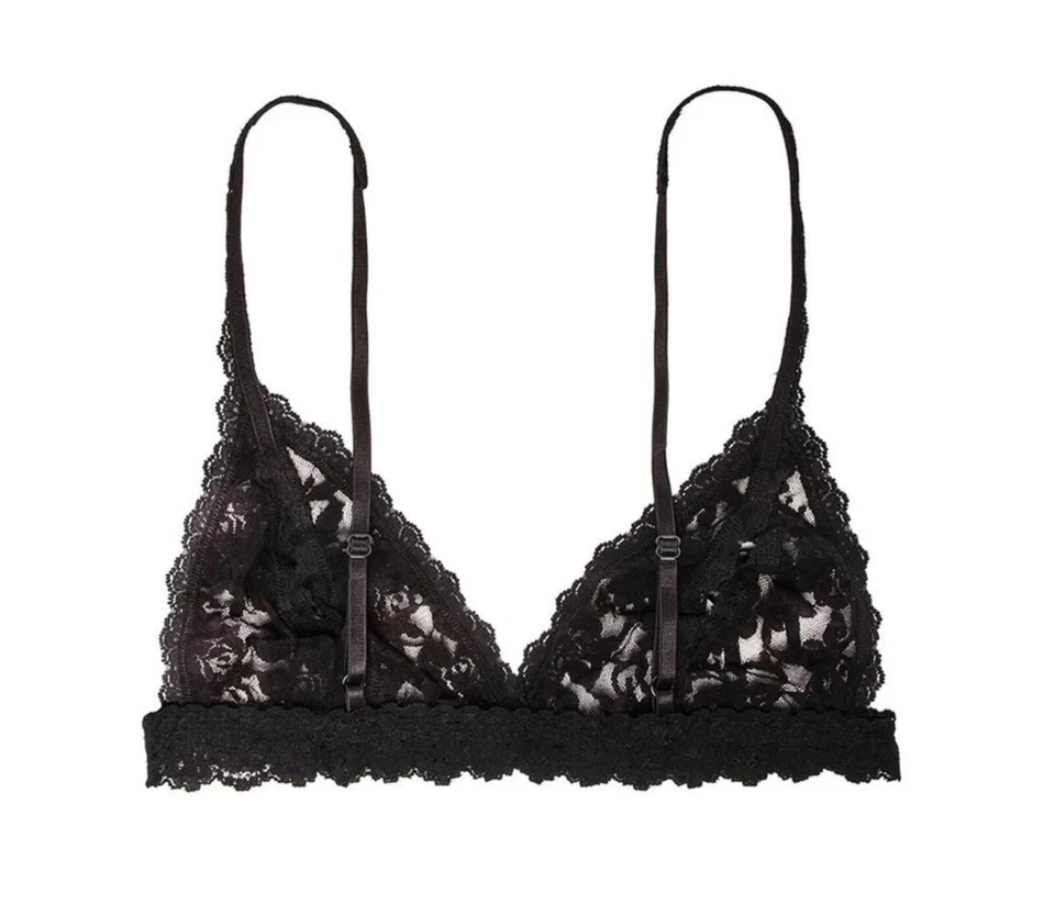 Sujetador Bralette Hanky Negro Rayas Peek-A-Boo Para Mujer Talla S L20050 Foto 3 de 3