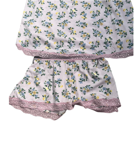 JUEGO CAMISOLA ESTAMPADO FLORAL ENCAJE MEZCLA CORAL M&S - Imagen 6 de 8