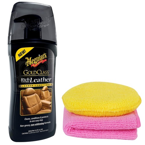 Meguiars Car Seats Gold Class Rich Leather Cleaner & Conditioner + Pad