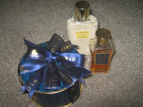 Floris Edwardian Bouquet Dusting Powder, Toilette Water & Florissa Moisturizer