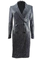 Jessica Howard Women's Metallic Tuxedo Dress