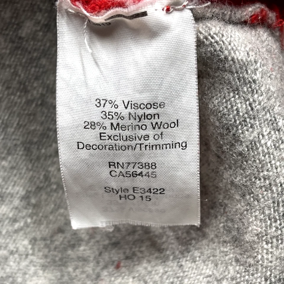 J. Crew Sweater Womens Size M Red Gold Polka Dot Merino Wool Blend Pullover - Image 4 of 4