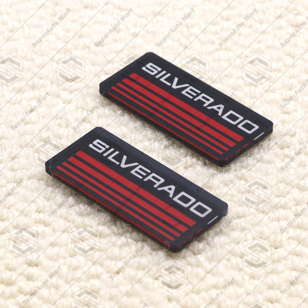 1988-1998 Chevy Silverado Side Body Cab Emblem Badges - Red Symbol