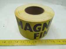 Magnesium Fines Label Sticker Sign 4"X12" Black on Yellow Adhesive Roll of 250