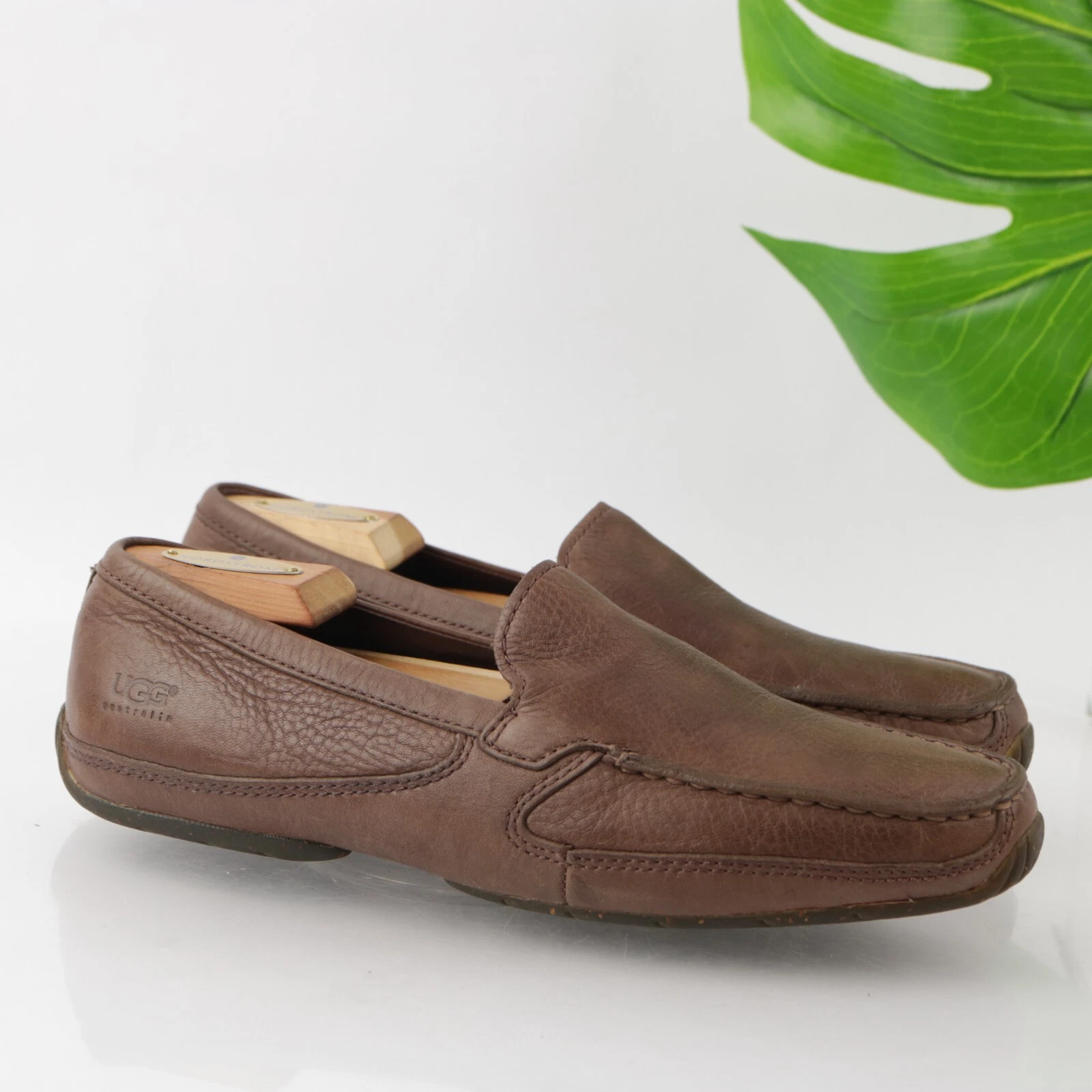 Scarpa mocassino da guida uomo UGG misura 8 5 pelle marrone sherpa montone