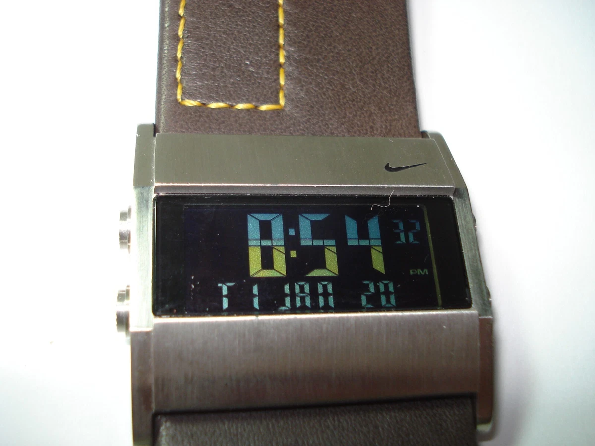 NEW SUPER RARE LARGE NIKE OREGON SQUARE SERIES SPORTS WATCH WA0038 LEATHER BAND