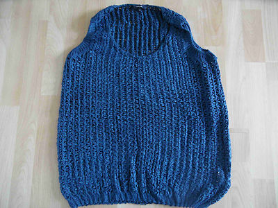 Opus beautiful sweater knitted top ribbon yarn petrol size 40 top (be 614)