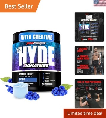 Mr. Hyde Blue Razz Pre Workout Powder - Boost Energy & Endurance, 30 Servings