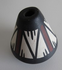 Miniature Seed Saver Jar Marita Navajo AZ Polychrome Pottery Geometric Design