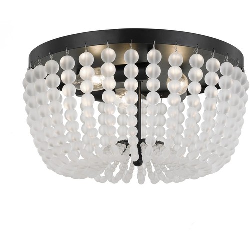 Crystorama 600-MK Rylee 3 Light 12.5 inch Matte Black Flush Ceiling Light