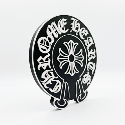 chrome hearts Logo Display Sign 3D Printed Free Standing