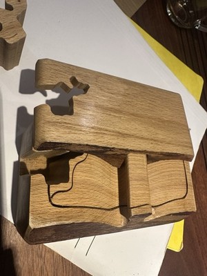 Holzpuzzle Schmuck Schmuck Stash Box 3 Teile Holz Mini Kiste Pferd