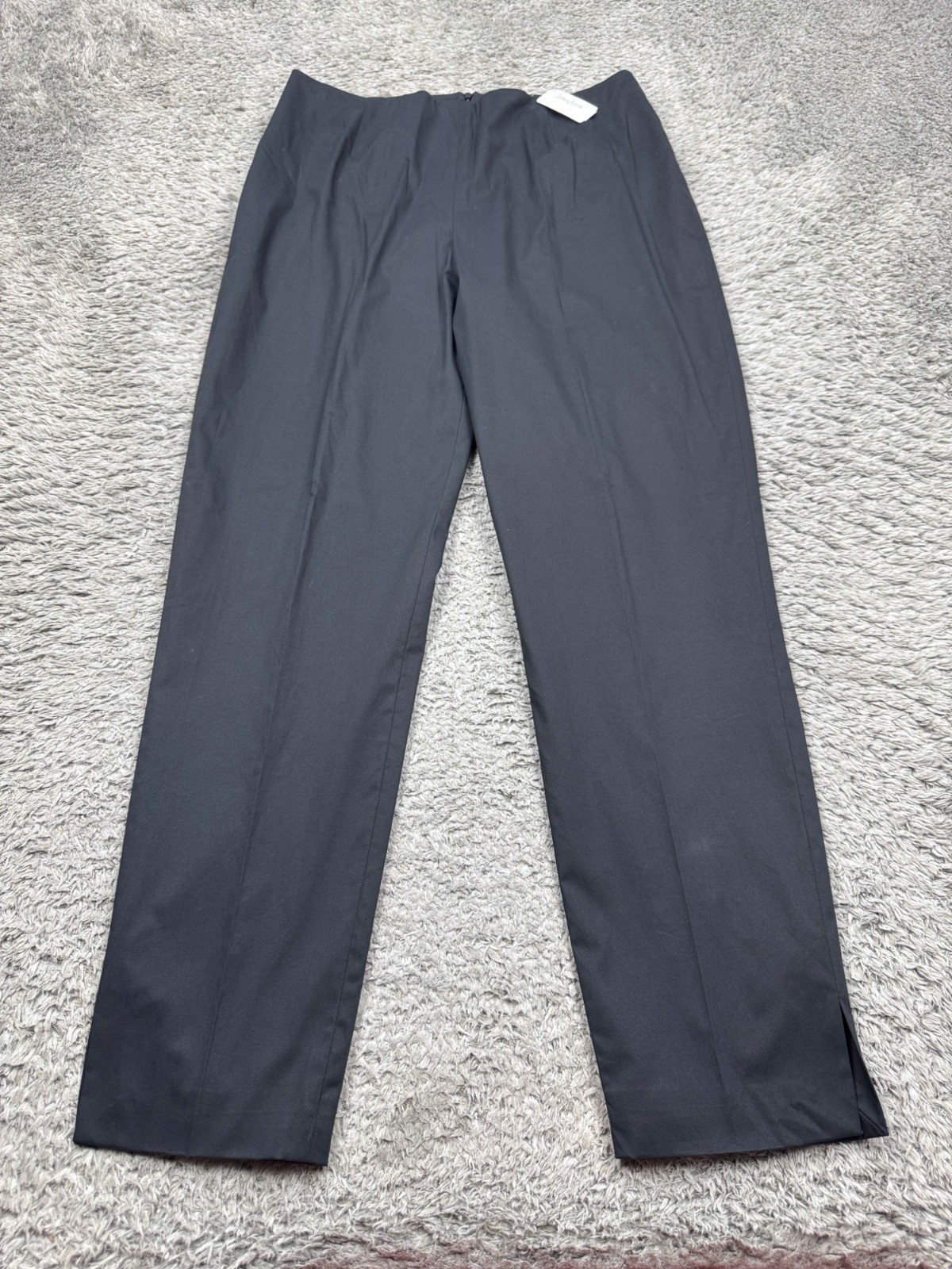 Shamask Pants Women 10 Black Silk Special Fitted Pleated Ankle Crop Trousers NWT