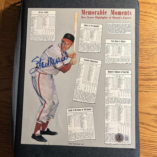 STAN MUSIAL SIGNED 8X10 - HALL OF FAME 1969 - PSA COA - ST LOUIS CARDINALS - Picture 1 of 3