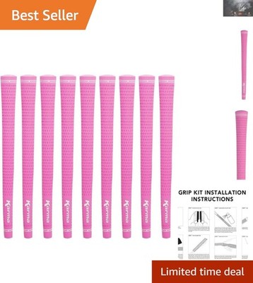 Stylish Pink Velour Golf Grips for Women - Choose 9, 13 or Grip Kit Options