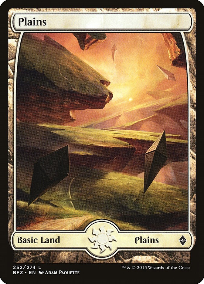 Plains - Full Art Battle for Zendikar MTG 252 NM