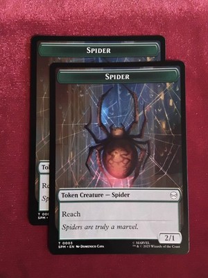 MTG (x2) Marvel: Spider-Man Double Token #3 Spider : #2 Illusion Villain   Mnt+