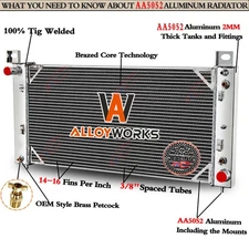 34" 3 Row Radiator For Silverado 1500 2500 Suburban Tahoe 4.8L 5.3L 6.0L