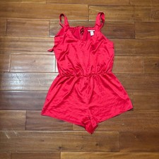 Victoria's Secret Red Satin Tie-Back Romper Sleepwear Y2K Coquette Medium