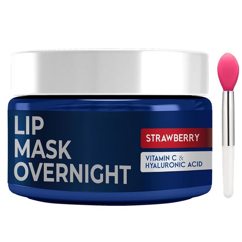 Lip Mask Overnight with Hyaluronic Acid & Collagen, Sleeping Strawberry