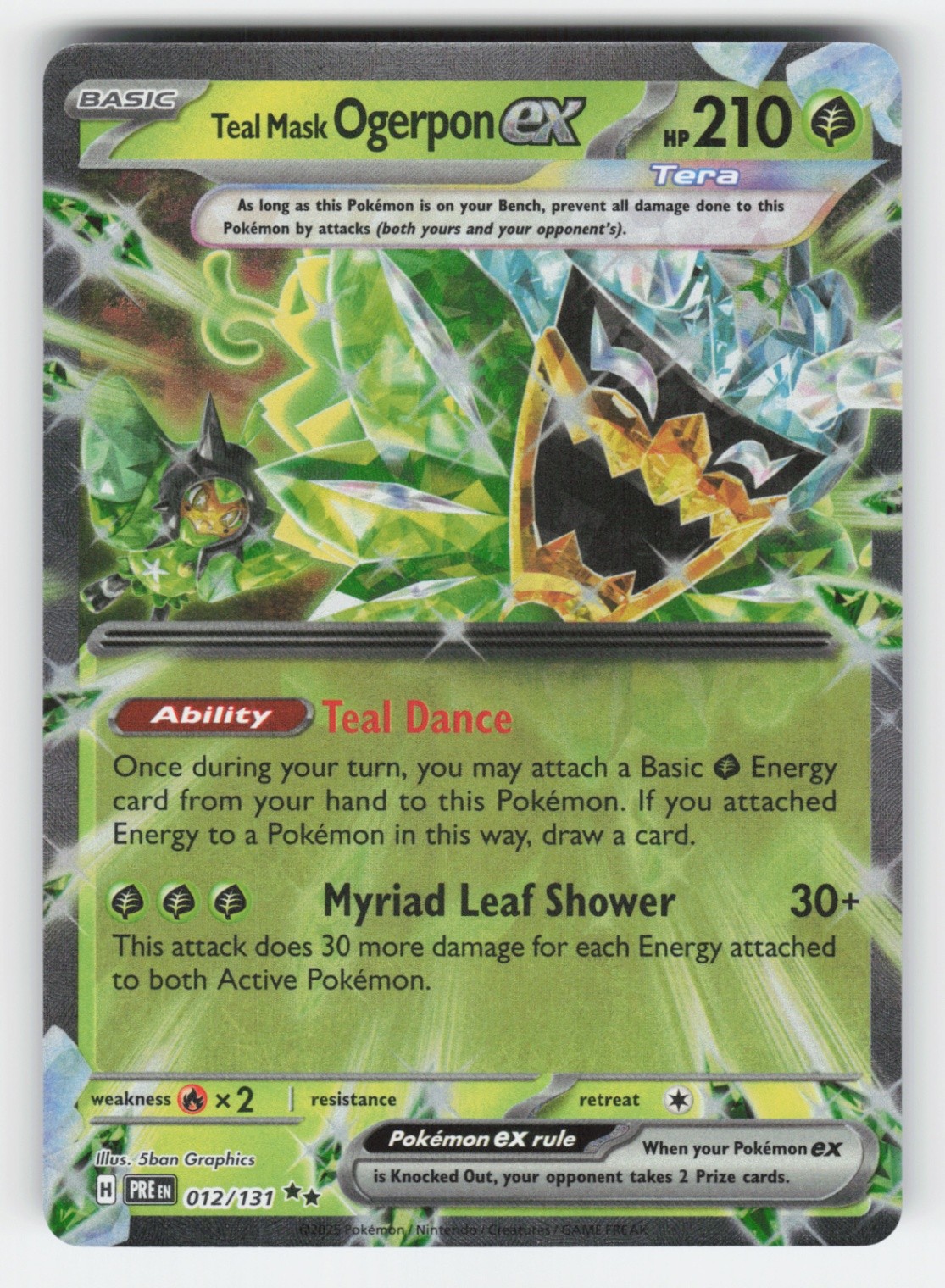 Teal Mask Ogerpon ex - 012/131 PRE Holo NM