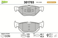 Valeo 301703 Bremsbelagsatz, Scheibenbremse FüR Bmw